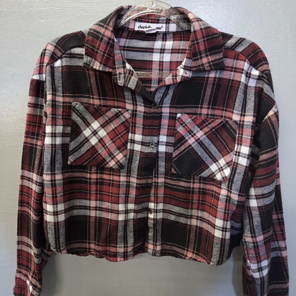 Charlotte Russe Red and Black Plaid Shirt